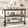 Aheaplus 3-Tier Kitchen Island Cart with Wheels, Kitchen Storage Shelves with Lockable Casters - 2 of 4