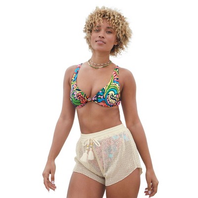 VENUS Womens Crochet Cover-Up Shorts