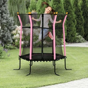 Resenkos 5.2-Ft Spring-Free Kids Trampoline with Safety Enclosure for Ages 3-10, Black - 1 of 4