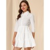 INSPIRE CHIC Women's Elegant Work Office 3/4 Sleeve Tiered Dress - 2 of 4