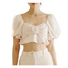 Women's Satin Sheen Rose Crop Top - STORIA - 4 of 4