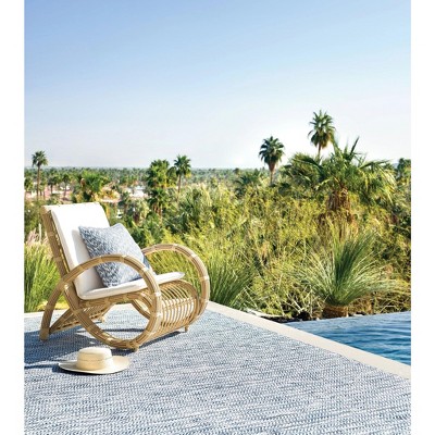 Coastal Blue Herringbone Handwoven Indoor Rug