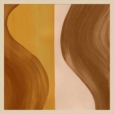 Wavy Clay II Abstract Brown and Beige Framed Wall Art