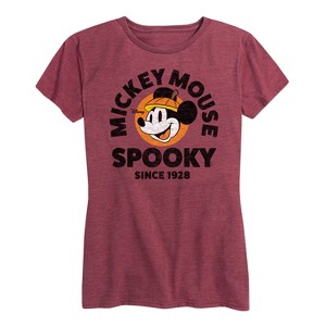 Women's Disney Spooky Since 1928 Short Sleeve Graphic T-Shirt - Heather Burgundy - Large - 1 of 4