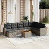 vidaXL Patio Sofa Set with Cushions Outdoor Furniture 9 Piece Poly Rattan - Gray without storage - 2 of 4