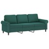 vidaXL 3 Piece Velvet Sofa Set with Cushions - Comfortable Seating for Home and Office - Dark Green - 4 of 4