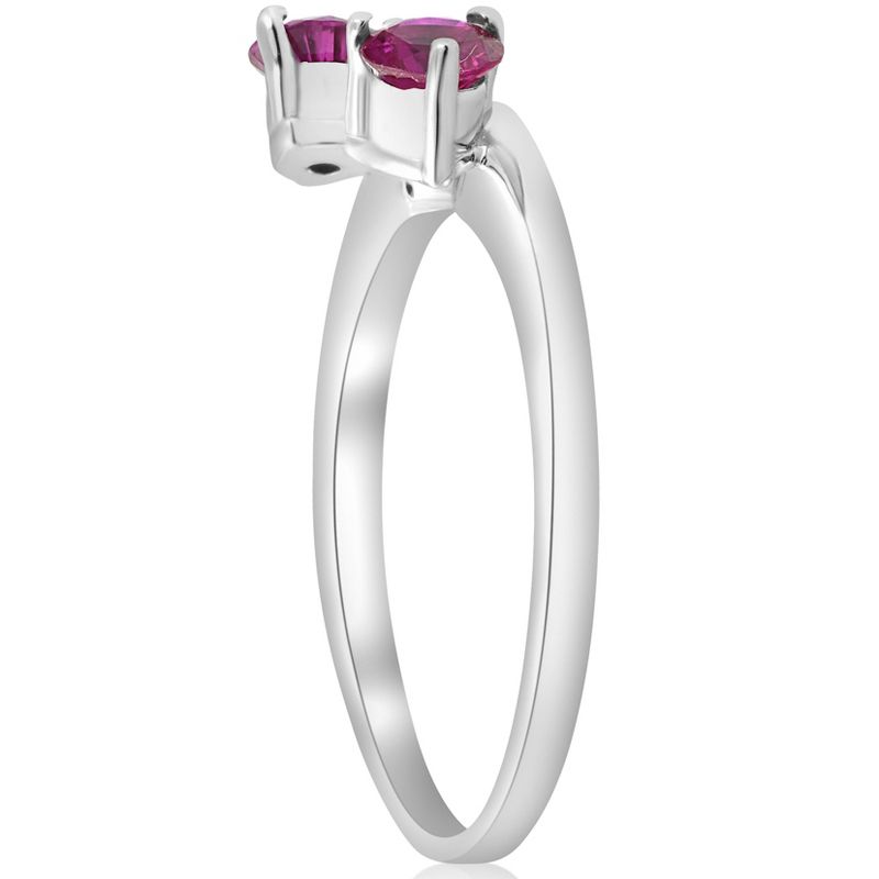 Pompeii3 1/2ct Ruby Wrap Engagement Guard Ring 14K White Gold, 3 of 5