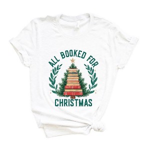 Simply Sage Market Women's All Booked Christmas Tree Short Sleeve Graphic Tee - 1 of 4