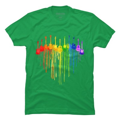 Design By Humans Guitar Heart Music Pride By ToruSanogawa T-Shirt - Kelly Green - Medium