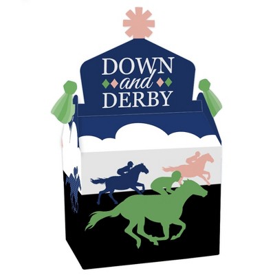 Big Dot of Happiness Kentucky Horse Derby - Treat Box Party Favors - Horse Race Party Goodie Gable Boxes - Set of 12