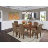 HomeStock 7-Piece Rectangle Mahogany Finish Solid Wood Top Dining Table with 6 Parson-Chairs - 2 of 4
