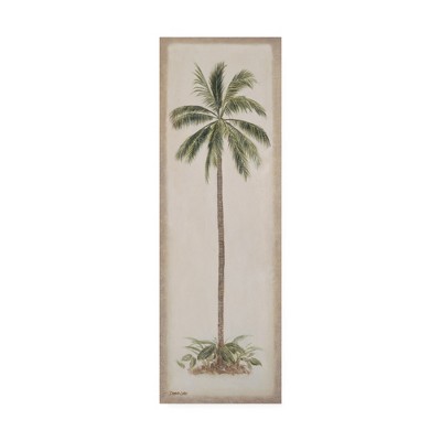 Debra Lake Palm Tree Profile Beige Canvas Art 24'' x 8''