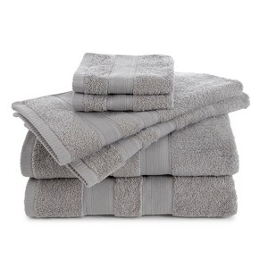 Martex Clean Essentials Solid Low Lint 6-Piece Towel Set - 1 of 4