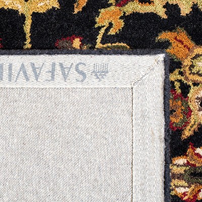 Hand-Tufted Black and Red Wool Area Rug, 5' x 8'