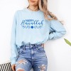Simply Sage Market Women's Happy Hanukkah Blue Long Sleeve Garment Dyed Tee - 2 of 3