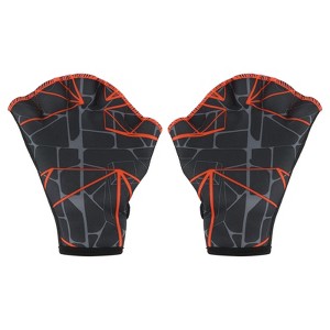 Unique Bargains Swimming Diving Resistance Webbed Training Printing Aquatic Gloves 1 Pair - 1 of 4