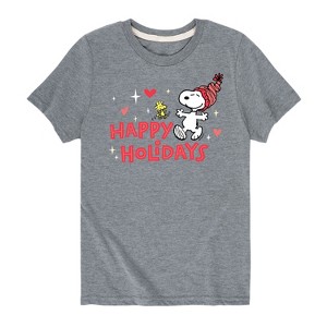 Boys' - Peanuts - Holiday Short Sleeve Graphic T-Shirt - 1 of 4