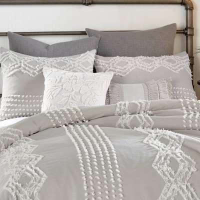 Peri Home Gray Cotton Tufted King Sham