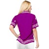 LA LEELA Women's Casual Hawaiian Short Sleeve Blouse Shirt Solid Blouses Button Down Dress Tops Tee Shirts T Shirts for Women - 2 of 3