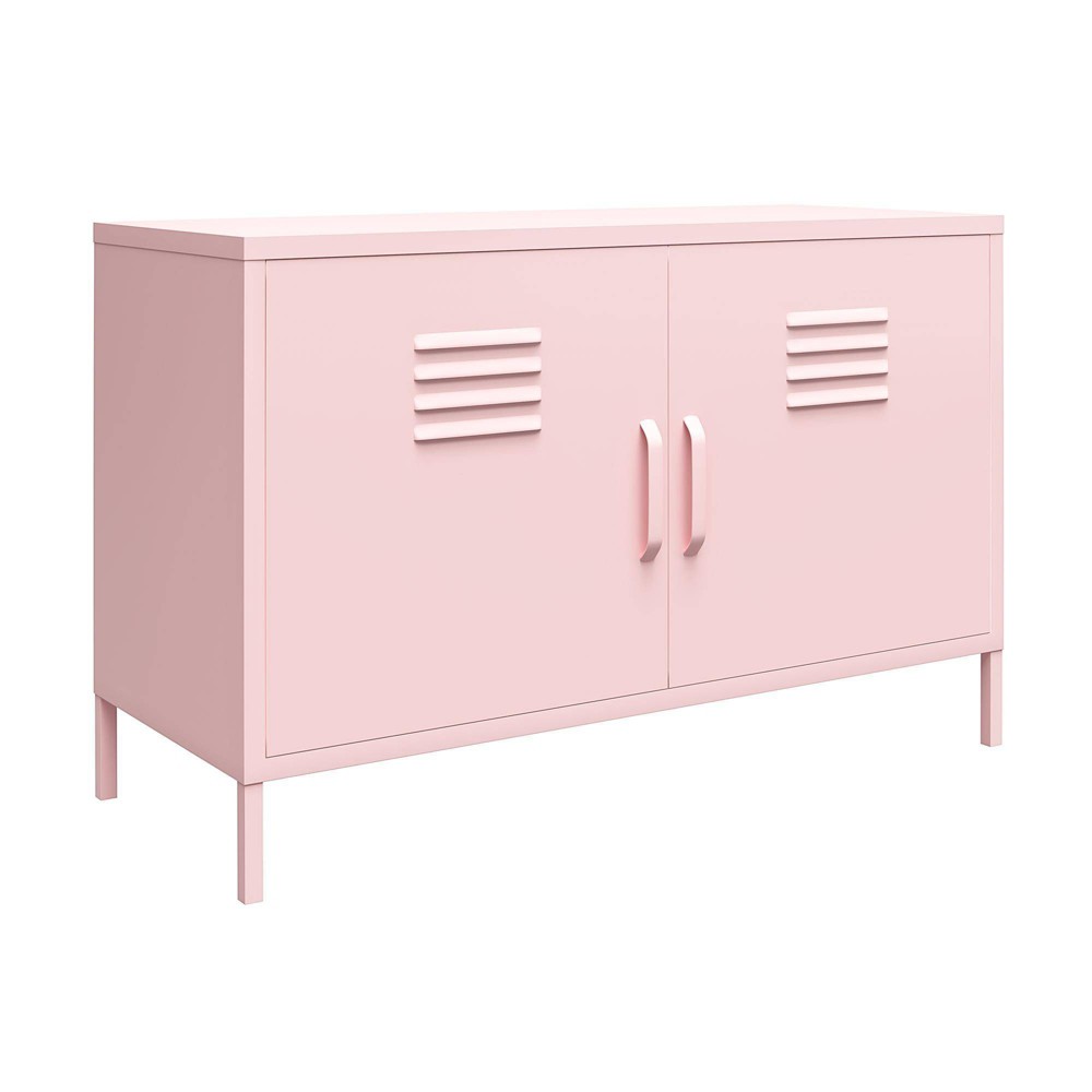 Photos - Wardrobe 2 Door Cache Metal Locker Accent Cabinet Bashful Pink - Novogratz