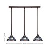 Toltec Lighting Any 3 - Light Chandelier in  Dark Granite with 7" Blue Mosaic Art Glass Shade - 2 of 2