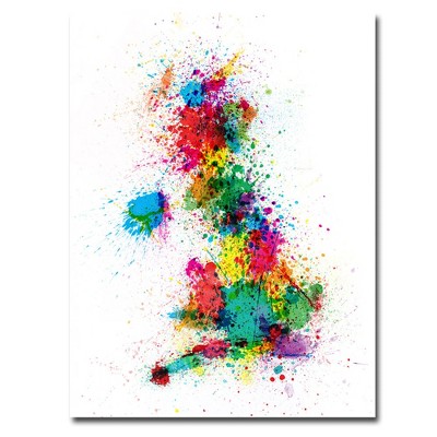 Trademark Fine Art -Michael Tompsett 'UK- Paint Splashes' Canvas Art