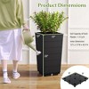 Costway 23" Tall Planter Set of 2 for Indoor/ Outdoor Use Large Self-Watering Plant Pot Black/Brown - 3 of 4