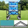 YONWAY Foldable Wagon Cart,Dual-Layer Design Beach Wagon,with All-Terrain Wheels for Camping Shopping Sports Gardening Fishing 225lbs Capacity - 4 of 4