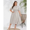 LXT-Women's Plus Size Dress Smocked Waist Side Split Boho Floral Dresses - 2 of 4