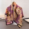 Anna-Kaci Women's Floral Print Satin Scarf Lightweight Square Wrap 35.4×35.4 Inches - 2 of 4