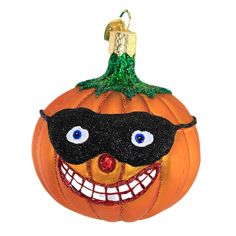 Old World Christmas 3.25 In Masked Jolly Jack- O- Lantern Ornament Pumpkin Halloween Tree Ornaments, 1 of 4