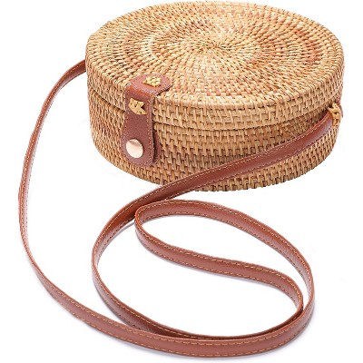 Paaaawaters Summer Straw Beach Bag - Woven Wicker Basket Vacation Purse - Gifts for Women