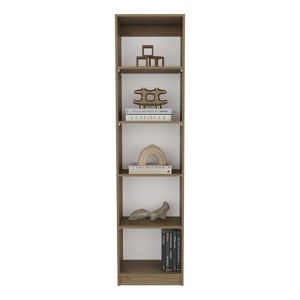 SEVOBAL Decorative Bookshelf Wide Bookshelf Vertical Bookcase Librero Stylish Storage for Living Room, Beige, 11.8"*17.7"*71.1" - 1 of 4