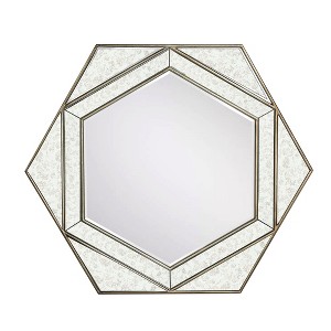 LNC 35.4-in W x 30.7-in H Diamond Silver Framed Wall Mirror - 1 of 4