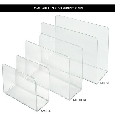 Large Clear Acrylic Desk File Holder Set, 4-Pack