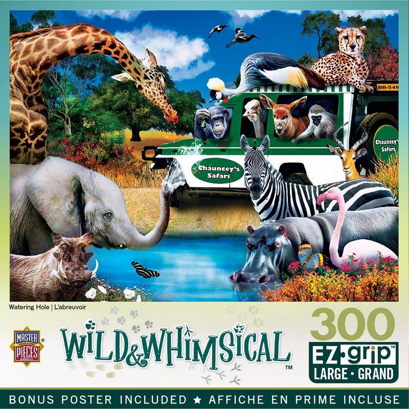 MasterPieces 300 Piece EZ Grip Jigsaw Puzzle - Watering Hole - 18"x24", 1 of 8