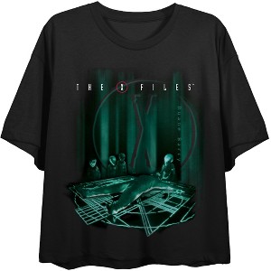 The X-FIles The Truth Is Still Out There Crew Neck Short Sleeve Women's Black Crop Top - 1 of 4