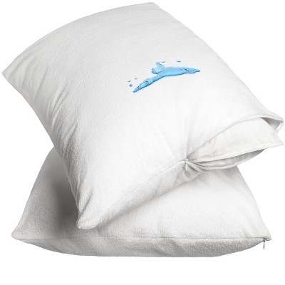 Standard White Cotton Hypoallergenic Waterproof Pillow Protector