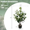 2 Pack Artificial Camellia Tree, 38in Flower Plants , Faux Blooming Tree in Cement Pot, Greenery Potted Plant for Indoor Outdoor Office Porch Decor - 2 of 4