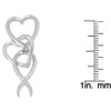 Haus of Brilliance Silver Double-Heart & Awareness Ribbon Linked Pendant Necklace - 4 of 4
