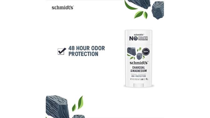 Schmidt&#39;s Charcoal + Magnesium Aluminum-Free Natural Deodorant Stick - 2.65oz, 2 of 17, play video
