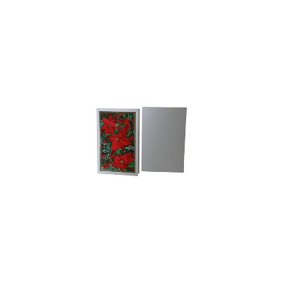 JAM Paper Christmas Cards Set Modern Poinsettia 10/Pack 8156228
