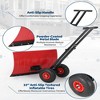 Heavy Duty Snow Shovel with Wheels, 5-Position Angle & Height Adjustable Handle, Sidewalk Yard Snow Plow, Driveway Snow Removal - 3 of 4