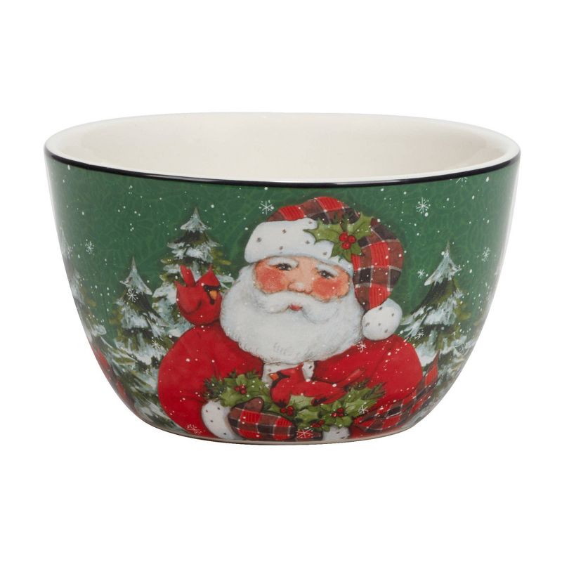 Set of 4 Christmas Lodge Santa Dining Ice Cream Bowls - Certified International, 3 of 7