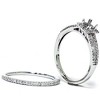 Pompeii3 3/8CT Split Shank Princess Cut Halo Engagement Ring Set Setting 14K White Gold - 2 of 4