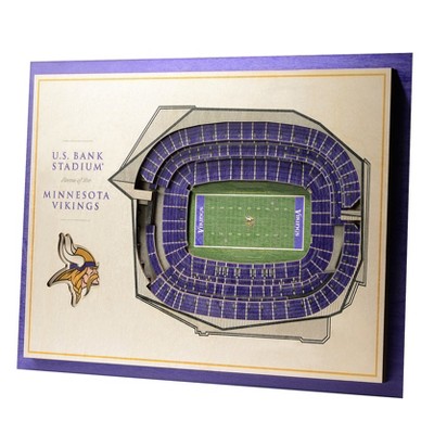 NFL Minnesota Vikings 5-Layer StadiumViews 3D Wall Art