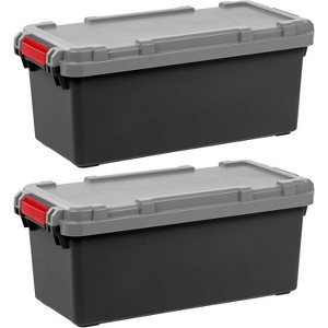 IRIS USA Heavy Duty Trail Box - Black, Gray, Red - 1 of 4