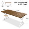 Dyonery Farmhouse Dining Table for 6 People, 70.8 Inch Rectangular Wood Dining Table with Extra Heavy Duty Metal Legs - 3 of 4
