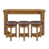CAVINAS 4 Piece Wood Dining Table Set,Breakfast Table and Chairs Set with 3 Upholstered Padded Stools,Dining Table Set for Kitchen - 4 of 4