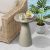 UPHA 16-Inch Round Side Table – Magnesium Oxide Mushroom Shape End Table for Indoor & Outdoor Use - 2 of 4